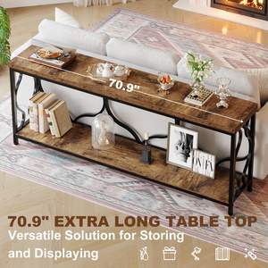 Nouveautés Table Console de Canapé Rustique en Bois <span class=keywords><strong>pour</strong></span> Entrée et Salon avec Étagère - Product Image 5