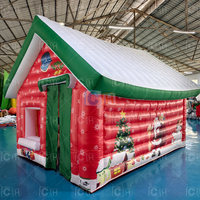 Maison de Noël du Père Noël gonflable Grotte du Père Noël gonflable pour la décoration d'événements de vacances