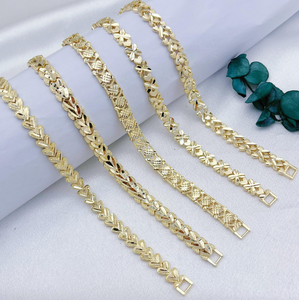 Accessori di Moda, Gioielli per Uomo e Donna, Bracciale da Festa in Ottone Placcato Oro 14K, Pulsera De Amor Laminado De Oro - Product Image 1