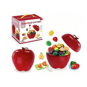 Toysrunner Kids <b>Play</b> Food <b>Kitchen</b> Toy Set <b>Plastic</b> Pretend <b>Play</b> Cutting Fruit Vegetable Children Role <b>Play</b> Educational Activity - Product Image 1