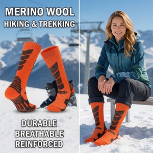 <span class=keywords><strong>Chaussettes</strong></span> de <span class=keywords><strong>ski</strong></span> thermiques en laine mérinos respirantes pour femmes, hommes, unisexe, jeunes, anti-odeur, certifiées GRS, en matériau recyclé, pour l'extérieur - Product Image 1