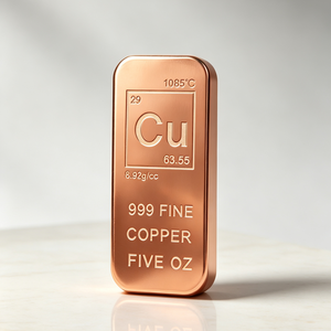 Offre Spéciale : Barre de Cuivre Pur à 99,9 %, 5 Oz, Forme Carrée Solide, Lingot Métallique pour Décoration et Collection - Product Image 1