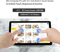Komputer Mini Layar Sentuh 10,1 inci Berbasis Windows 11 Pro, Dirancang untuk Produktivitas Tanpa Hambatan. Layar IPS HD 1280X800