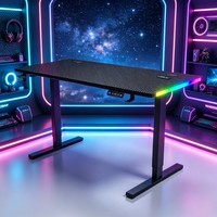 Escritorio Eléctrico para Juegos de Alta Resistencia, Mesa de Computadora Ajustable de Fibra de Carbono, Estación de Trabajo de Pie de 140 cm de Ancho