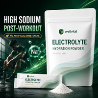 Poudre d'hydratation électrolytique à haute teneur en sodium sans édulcorants artificiels pour la récupération post-entraînement, marque privée
