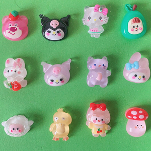 도매 귀여운 만화 수지 플랫백 카보 숑 DIY 스크랩북 전화 보석에 대한 투명 아크릴 플라스틱 루사이트 비즈 - Product Image 4