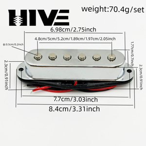 HIVE Cubierta Protectora de Pastilla de <span class=keywords><strong>Guitarra</strong></span> Eléctrica de Bobina Única de Latón de Alta Calidad con Imán Cerámico SSS 48 50 52mm para <span class=keywords><strong>Guitarra</strong></span> Eléctrica ST - Product Image 2
