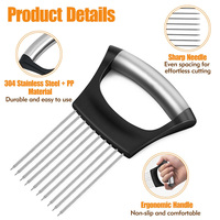 Porte-oignons manuel en acier inoxydable 304, poignée en PP, passe au lave-vaisselle, robuste, réutilisable, portable, facile à trancher, outil de cuisine, coupe-légumes