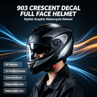 Nouveau casque de motocross tout-terrain, casque de moto tout-terrain ABS intégral à double visière XL avec lunettes