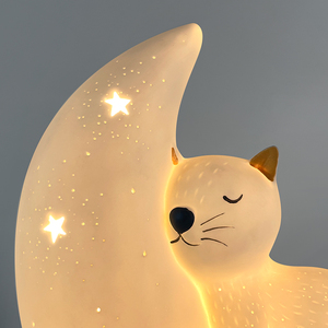 Offre Spéciale lune et chat LED veilleuse intérieur chevet Art Design avec alimentation enfichable prix d'usine pour bureau <span class=keywords><strong>de</strong></span> table pour enfants - Product Image 4