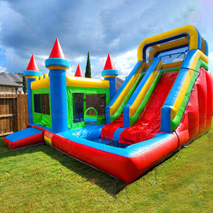 Nhiều màu thư bị trả lại nhà bouncy lâu đài <span class=keywords><strong>Inflatable</strong></span> Combo ngoài trời nhảy <span class=keywords><strong>Inflatable</strong></span> Bouncer với trượt cho trẻ em - Product Image 2