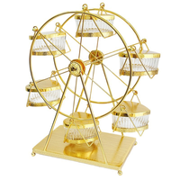 Support à épices créatif en forme de grande roue, ensemble de pots à condiments rotatifs, présentoir à assaisonnements en métal doré pour la décoration de table de buffet d'hôtel