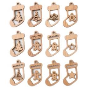 Calcetines de decoración navideña, adornos para árboles de Navidad, colgantes para decoración de eventos, accesorios con diseño de nieve artificial - Product Image 5