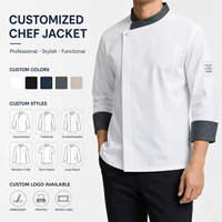 Veste de chef professionnelle personnalisée à manches longues, respirante, vêtements de travail de cuisine, logo, uniforme de restaurant, veste pour uniformes de chef exécutif
