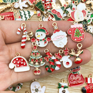 Pendentifs de Noël en alliage de zinc, motifs de dessins animés variés, 100 pièces, accessoires de bijoux DIY, décorations de fêtes, Père Noël, rennes, flocons de neige - Product Image 2
