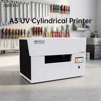 Mesin Printer UV Rotary A3 untuk Botol Silinder, Cangkir, Mug, Tumbler, Objek Bulat, Kaca, Logam, Plastik, Pencetakan 360 Derajat