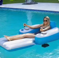 Chaise longue gonflable électrique à hélice pour piscine, modèle gonflable pour adultes, lit flottant relaxant avec dossier pour piscine
