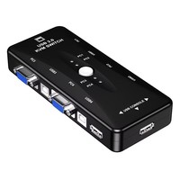 Commutateur KVM VGA 4 ports Commutateur USB2.0 Boîtier de commutateur KVM pour ordinateur/clavier/souris Moniteur