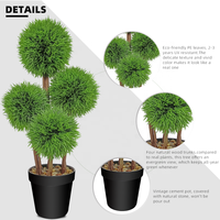 Plantes et verdure artificielles Oh Arts, petit arbre en pot vert en plastique, 48 cm, protection UV, bouis artificiel, haie, boule de topiaire, bonsaï