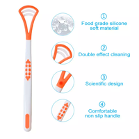 Nettoyeur de langue en silicone coloré de haute qualité avec gratte-langue en plastique pour le nettoyage des revêtements dentaires