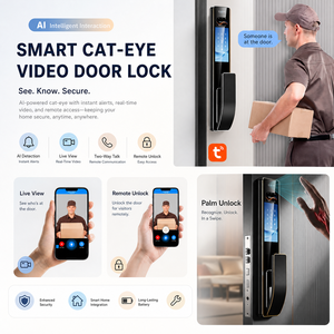 กลอนประตูอัจฉริยะ Glomarket Ai Tuya Palm Vein 3D ระบบจดจำใบหน้า พร้อมกล้อง ควบคุมผ่าน WiFi รองรับการเชื่อมต่อวิดีโอระยะไกล - Product Image 5