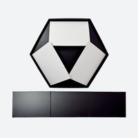 Boîte cadeau hexagonale personnalisée avec logo imprimé, emballage rigide en carton de luxe avec couvercle et plateau, cadre photo, bougie, portefeuille, anniversaire