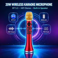 Microphone sans fil 20W avec moniteur/écran, microfono inalambrico profesional, système de haut-parleurs karaoké, OEM Bluetooth USB
