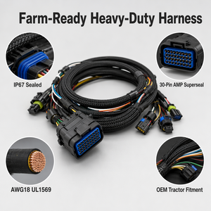 Faisceau de câblage agricole robuste KET MG630 24 broches AWG20 UL1015 avec conducteur en cuivre pour tracteurs, moissonneuses-batteuses et pièces de moteur - Product Image 1