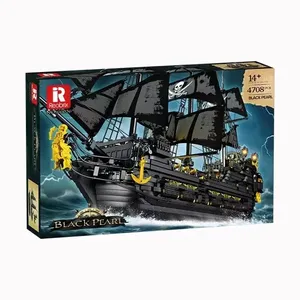 Reobrix 66036, 4708 Piezas, MOC, Barco Pirata, la <span class=keywords><strong>Perla</strong></span> <span class=keywords><strong>Negra</strong></span>, Kit de Construcción de Ladrillos, Bloques de Construcción para Armar, Juguetes para Adultos, Regalo - Product Image 6