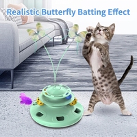 Jouet interactif pour chat avec six trous, plumes, balançoire automatique et balle papillon pour soulager le stress des chats - Vente en gros d'articles pour animaux de compagnie