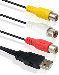 2021 CABLETOLINK Nhà Máy <span class=keywords><strong>USB</strong></span> 2.0 Một Nam Đến 3 <span class=keywords><strong>RCA</strong></span> Nữ Jack Splitter Audio Video <span class=keywords><strong>AV</strong></span> Composite Adapter Dây Cáp - Product Image 3