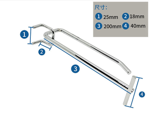 Kim loại máng tấm Chrome đôi mạ kẽm móc kẽm siêu thị hiển thị Kệ <span class=keywords><strong>Pegboard</strong></span> móc móc - Product Image 3