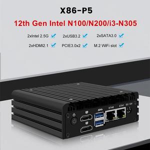 Ordenador Micro Firewall InteI I3 N355 N305 Topton P5 N150 N100 DDR5 2xi226-V 2,5G LAN Fanless 12th Gen Mini PC Proxmox <span class=keywords><strong>Server</strong></span> - Product Image 2