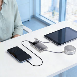 Batterie externe NCC AS-169 10000mAh avec câbles intégrés, écran numérique et charge rapide 22.5W – Batterie portable premium (Noir) - Product Image 3