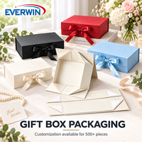 Boîte cadeau pliante magnétique personnalisée en carton rigide avec fermeture en ruban satiné pour cadeau de mariage, emballage de produits cosmétiques
