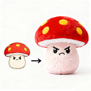 Peluche <span class=keywords><strong>de</strong></span> Hongo Rojo Enojado Personalizado <span class=keywords><strong>de</strong></span> Alta Calidad con Certificación CE y ASTM, Fabricante con MOQ Bajo - Product Image 1