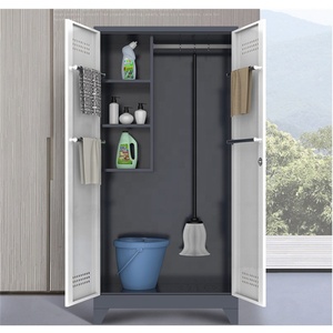<span class=keywords><strong>Armoire</strong></span> de nettoyage à 2 portes, <span class=keywords><strong>armoire</strong></span> de rangement en acier, serpillière et <span class=keywords><strong>balai</strong></span> - Product Image 2