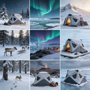 Tienda de Campaña de <span class=keywords><strong>Pesca</strong></span> de Invierno Aislada y Resistente <span class=keywords><strong>con</strong></span> <span class=keywords><strong>Faldón</strong></span> para Nieve para Mayor Sellado y Retención de Calor en el Hielo - Product Image 4