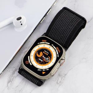Bracelet de montre large en nylon pour Apple Watch Ultra Band 49 45mm 38 42mm Bracelet tressé réglable <span class=keywords><strong>Iwacth</strong></span> Series 8 7 6 5 SE Accessoires - Product Image 2