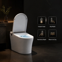 Toilette intelligente avec couvercle automatique, chauffage instantané, siège chauffant, désodorisation, séchage à l'air chaud, affichage numérique
