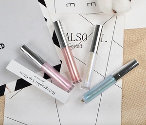 4 <span class=keywords><strong>Color</strong></span> shiny more plump fruit aroma holographic lip gloss customized packaging - Product Image 5