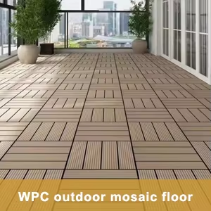 Hiện đại WPC <span class=keywords><strong>decking</strong></span> gạch cho ban công & vườn bền gỗ & nhựa sàn cho trong nhà & Ngoài trời tếch cho phòng tắm sử dụng - Product Image 5