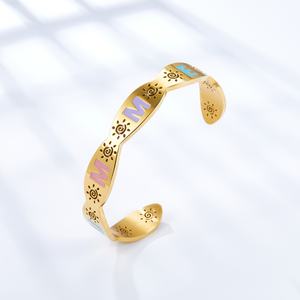 Bracelets en acier inoxydable de haute qualité 2022, bijoux en or, bracelets à la mode pour filles - Product Image 5