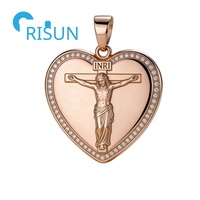Collier avec pendentif médaille de Jésus, visage saint, cœur sacré de Jésus, chapelet, médaille de Jésus personnalisée, chrétien, christianisme, religieux