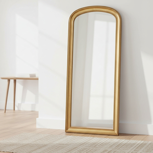 Specchio da Parete <span class=keywords><strong>Vintage</strong></span> con <span class=keywords><strong>Cornice</strong></span> Dorata ad Arco, Specchio Decorativo Classico con <span class=keywords><strong>Cornice</strong></span> in Legno per Bagno e Soggiorno, per Arredamento Casa - Product Image 3
