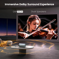 Projecteur Android 13 en promotion, 4800 lumens, 1080P natif, design cylindrique portable, correction automatique de la distorsion trapézoïdale, double Wi-Fi, BT5.0, home cinéma