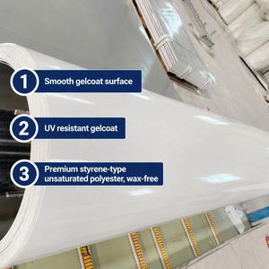 Panneau en fibre de verre PRFV avec gelcoat, plaque murale hygiénique pour salle blanche, camping-car et carrosserie de véhicule frigorifique - Product Image 1