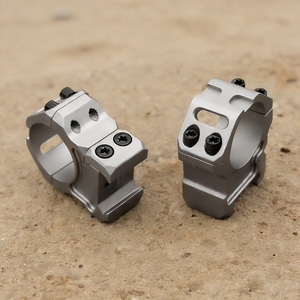 Anneaux de montage en aluminium BANGBANG pour tube de 1 pouce, hauteur centrale de 1,0 pouce avec vis double rangée (gris) - Product Image 1