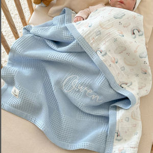 Manta de Muselina de Algodón Personalizada para Bebés, Manta Suave para Cuna, Cochecito y Cama, Mantas Envolventes para Recién Nacidos para Bordar - Product Image 4