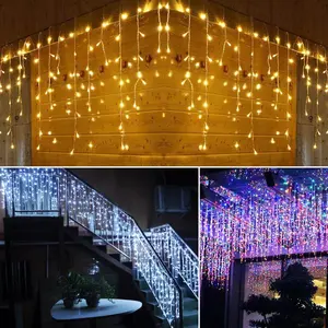 3mx 0.9m Led String Light Outdoor Connectable Flashing Wedding Christmas Hotel Hall Decoration Icicle Curtain Ramadam Lights
